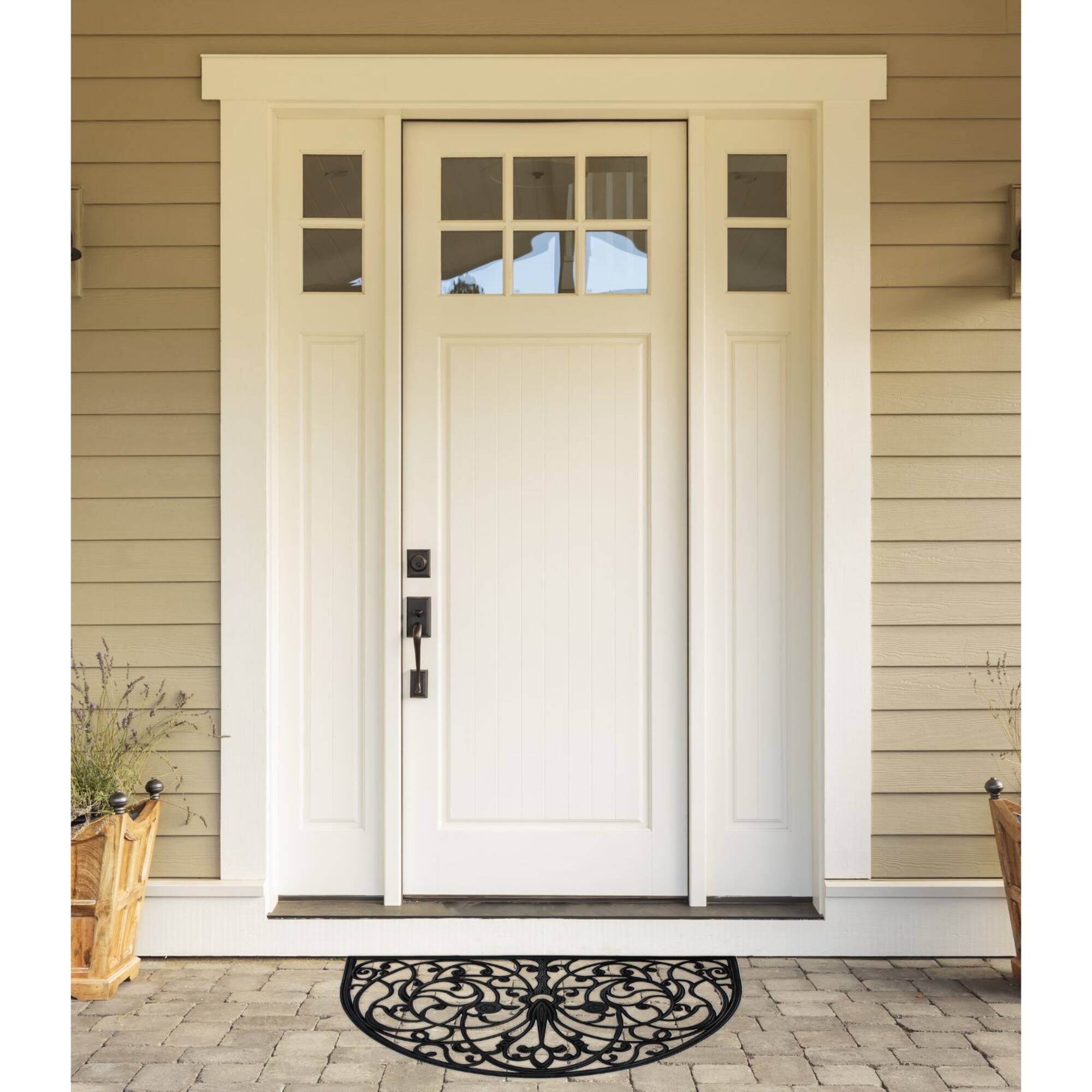 DII® J&M French Arch Half Round Rubber Doormat
